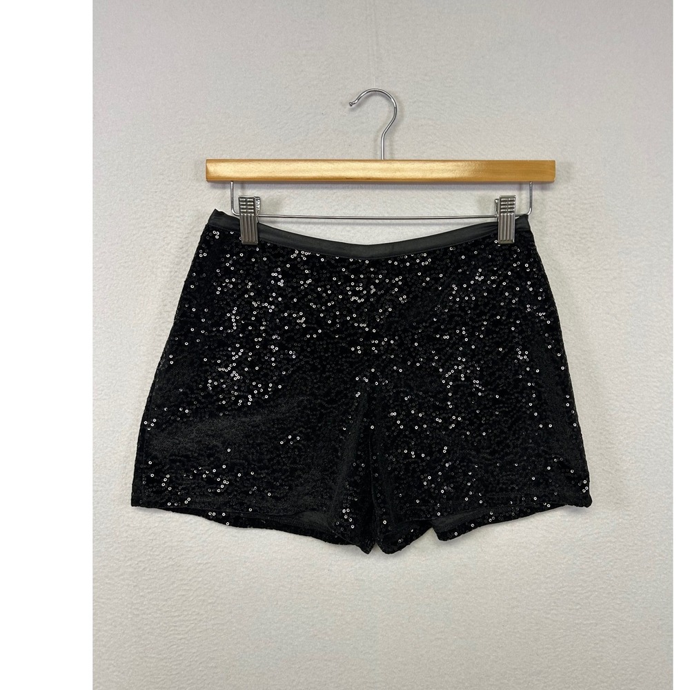 Mimi Chica Sparkly Glam Night Out Womens Small Black Sequin Shorts PDRN334